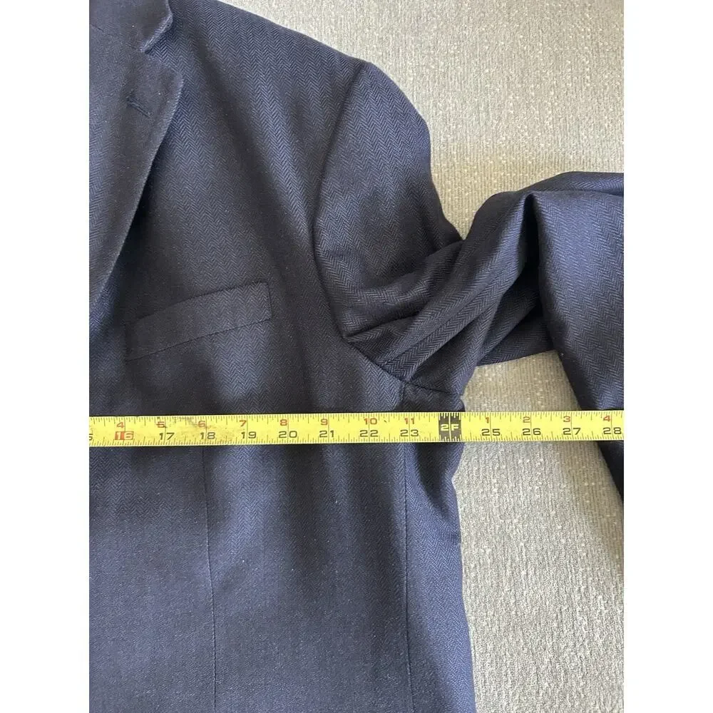 Nautica Silk Wool Blazer Sport Jacket 48R Preppy Coastal.Blue Old Money